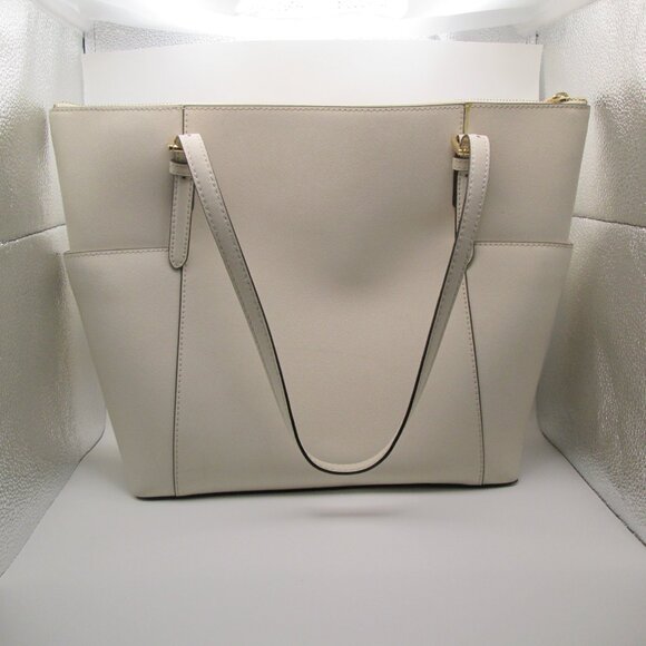 MICHAEL Michael Kors Large Saffiano Leather Top-Zip Tote Bag Cream - Picture 4 of 10